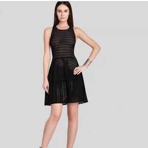 BCBG MAXAZRIA Cassandra Black Eyelet/Mesh Dress